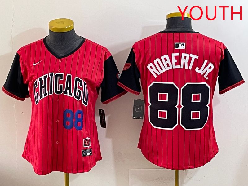 Youth 2025 Chicago White Sox #88 Robert jr Red Joint Name Nike MLB Jersey style 3->youth mlb jersey->Youth Jersey